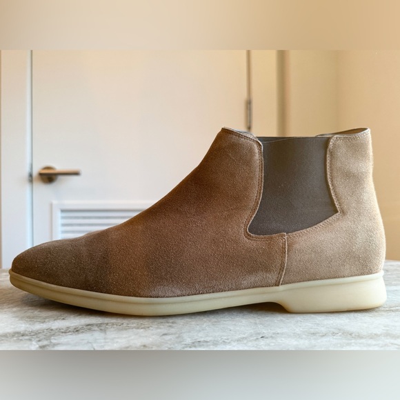 Baudoin & Lange Rover Suede Chelsea Boots Brown Taupe 45 / 12 $650 - Picture 3 of 10